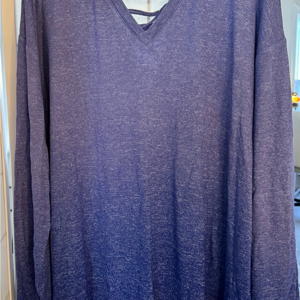 V-Neck Lightweight Knit Sweater - Purple
